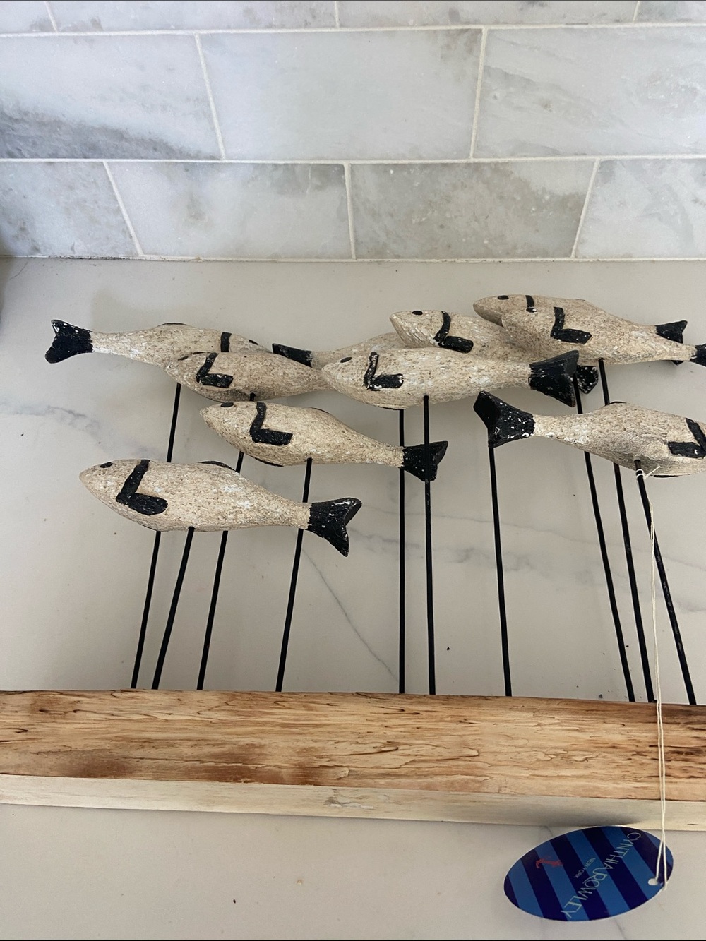 Handcrafted School of Fish Table Sculpture - Natural & Black - Picture 10 of 15